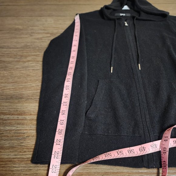 Quince Mongolian Cashmere Full-Zip Hoodie NWOT Black Med - Picture 4 of 6